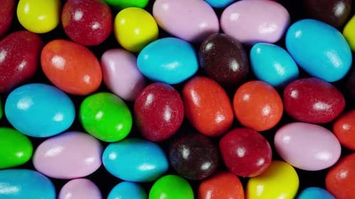 Colorful Candy-Coated Chocolates Filling the Frame