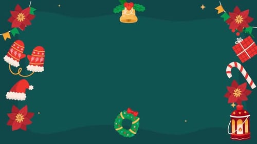 Animated Flat Design Christmas Border for Festive Holiday Content