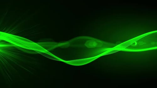 Green Abstract Particles Wave Background Loop V4