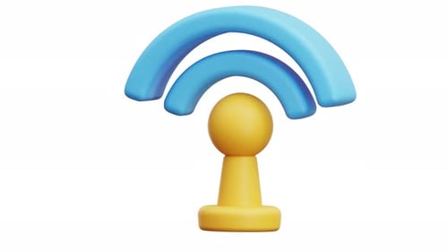 3D Animated Modern WiFi Signal Icon