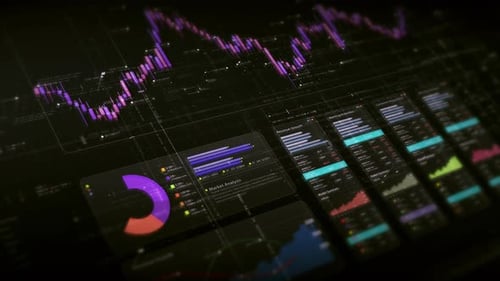 Futuristic Business Dashboard Data Analysis and Financial Charts