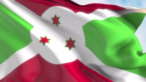 Realistic Burundi Flag Waving Animation