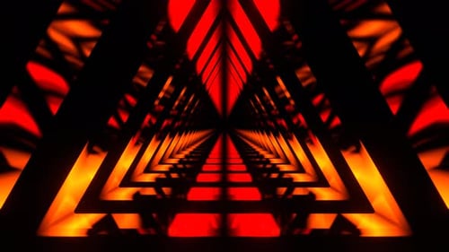 Red And Orange Moving Triangle Neon Source Background Vj Loop In 4K