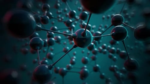 Abstrakte Molekülstruktur mit verbundenen Atomen und Bindungen