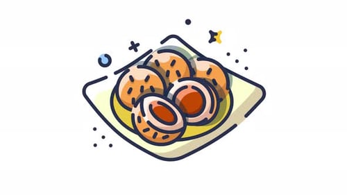 Animated Flat Design Sweet Dumplings Icon