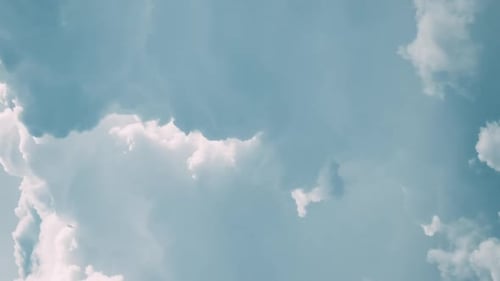 Bright Cloudy Sky Dramatic Sky With Fluffy Clouds In Sunny Day Before Storm Vertical Vertical
