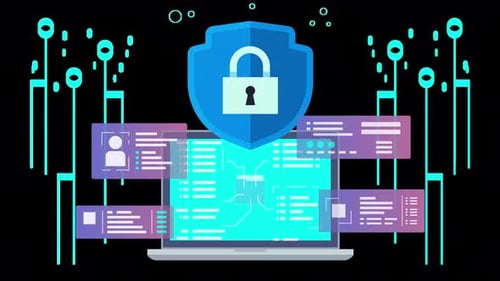 information security, data protection, antivirus, antivirus computer shield 4k animation alpha