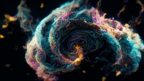 Abstract Colorful Fluid Nebula Swirl Space Background