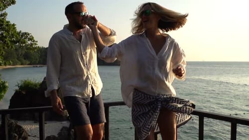 Romantic Sunset Dance by the Sea