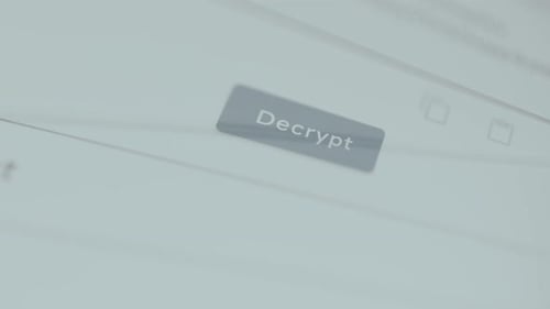 Decrypt Button On Computer Screen Close Up