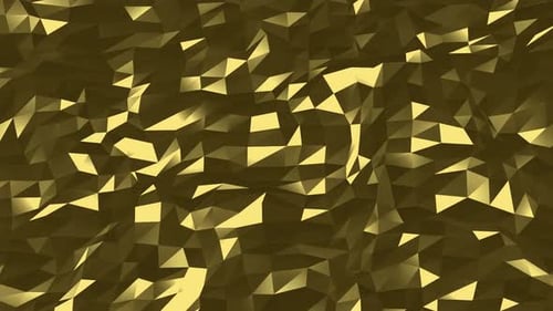 Abstract Golden Geometric Low Poly Animated Background Loop