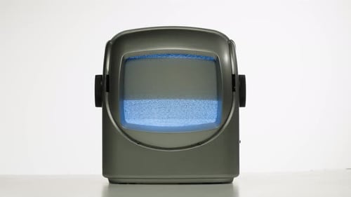 Retro Television with Static on Screen