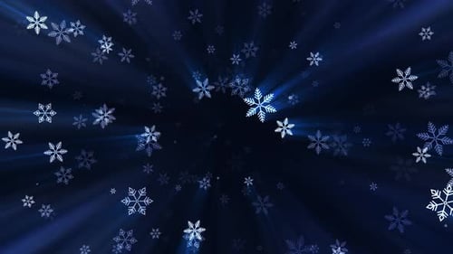 Festive Falling Snowflakes Winter Holiday Background Loop