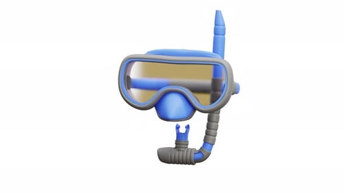 3D Animation Snorkeling Mask And Tube