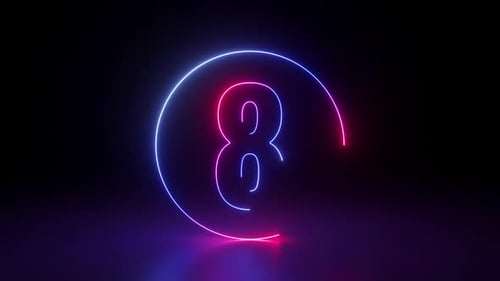 Round frames, rings, circles, glowing lines appear in the dark.