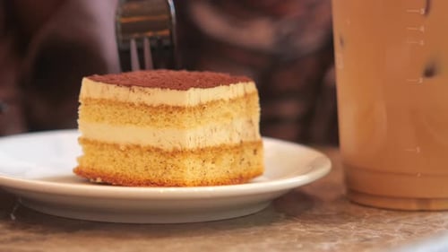 Cake and Coffee Dessert at Cafe