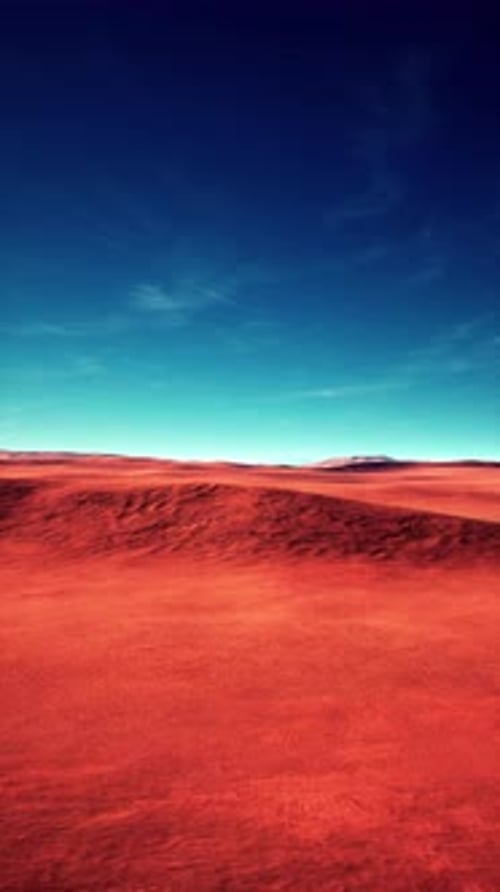 Red Field Under Blue Sky
