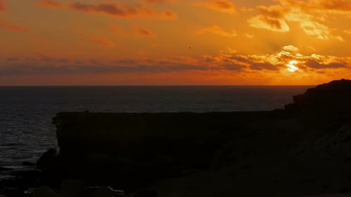 timelapse of the beautiful sunset over the sea