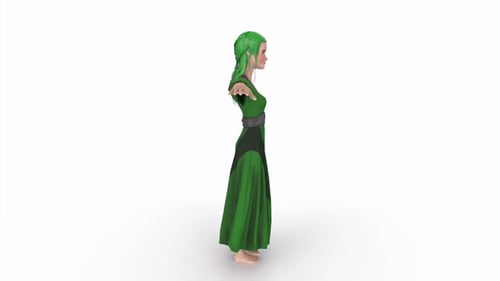 Boucle rotative humaine 3D Princess Woman