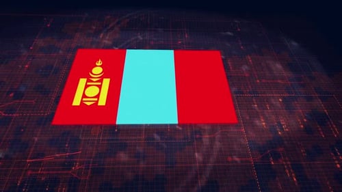 Futuristic Digital Mongolia Flag Reveal