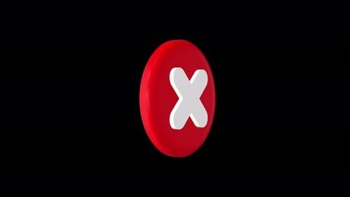 3D Red Error Icon Reveal Animation