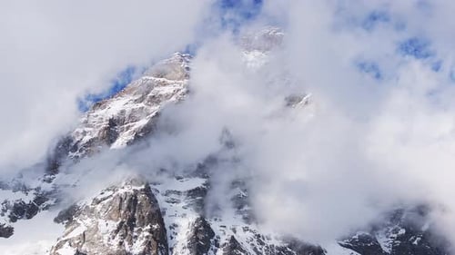 Aerial View of Cervino Ski Paradise and Matterhorn Mountain Peaks