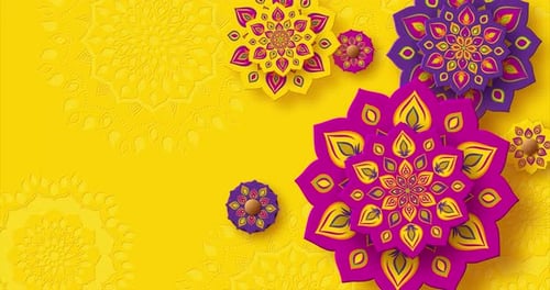 Vibrant Layered Decorative Mandala Pattern Animation Background