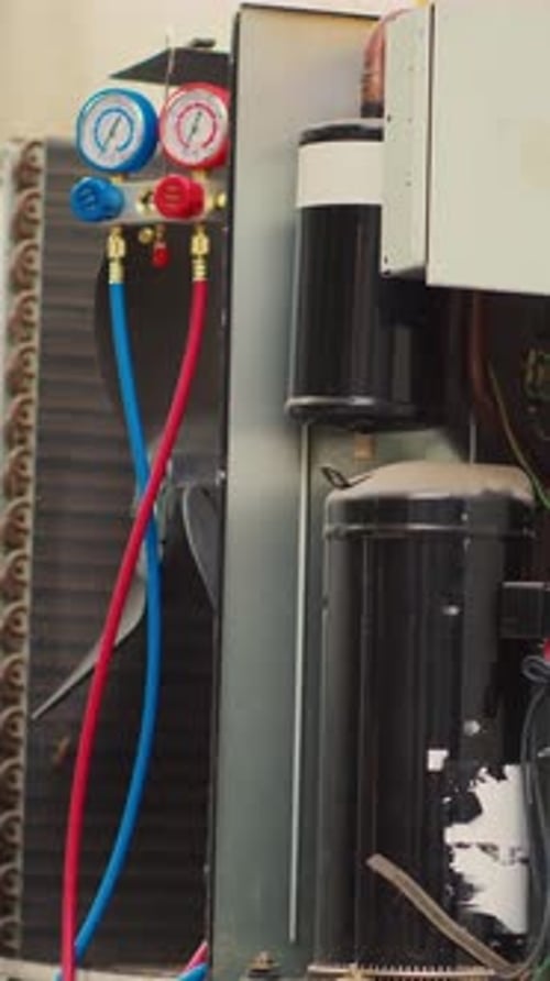 Close-up of Air Conditioning Unit Interior