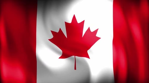 Seamless Waving Canadian Flag Loop Background