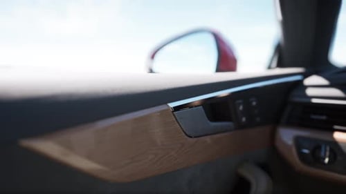 Smooth Camera Pan Across a Modern Car Interior