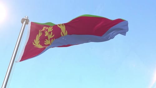 Realistic Eritrea National Flag Waving Animation