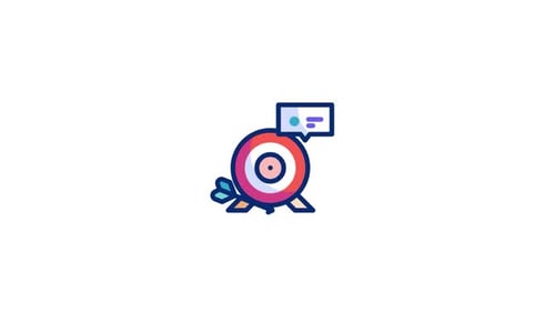 Animated Target Hit with Message Bubble Icon