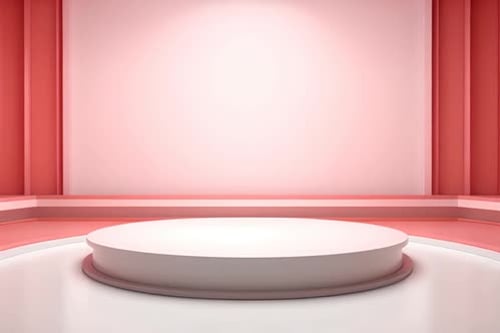 podium Futuristic showcase with platform for product displaying. Empty modern stage display