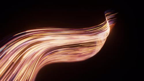 Fließender Neonkurvenlinienhintergrund, 3D-Rendering.