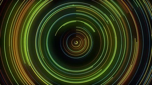 Abstract neon glow line circle tech animation
