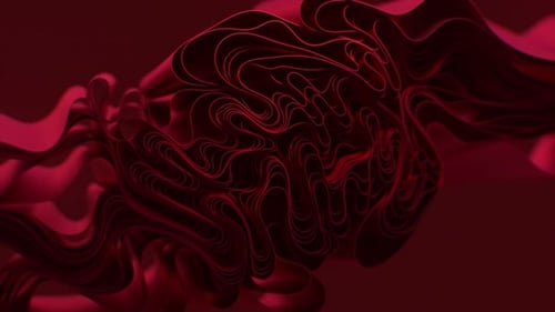 Abstract Crimson Wave with Intricate Wavy Patterns That Create a Sense of Movement and Depth The