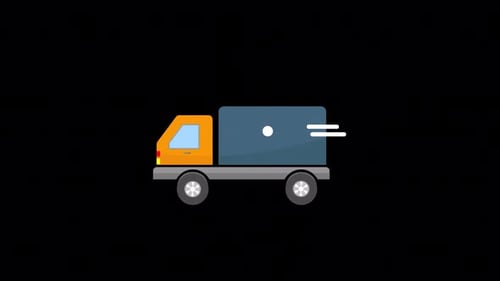 Flat Design Delivery Truck Animation with Location Pin