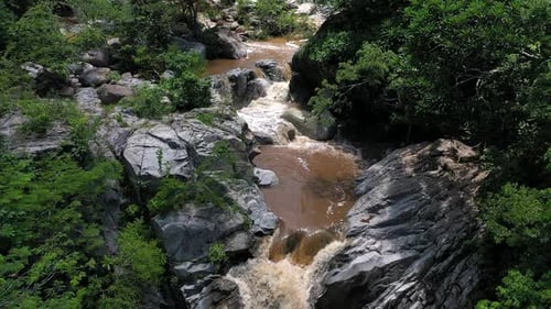 Aerial View of River and Lush Tropical Landscape