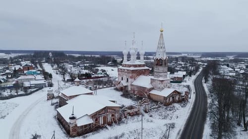 City with Orthodox Churches and Monasteries