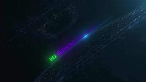 Neon Technology Text Reveal on Digital Grid Background