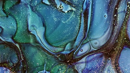 Abstract Swirling Paint with Glitter
