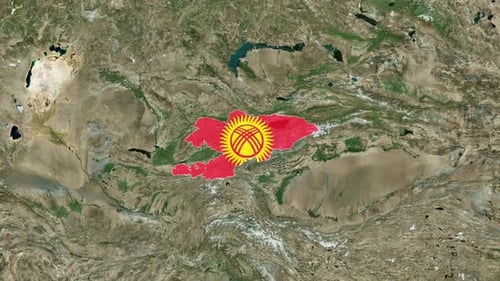 Kyrgyzstan Map Reveal with Country Flag Animation