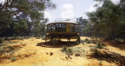 La conception architecturale moderne se distingue dans un paysage naturel serein