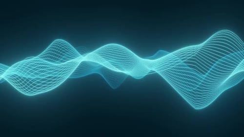 Dynamic Abstract Blue Waveform with Moving Particles