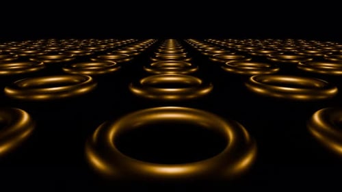 Circle Pulse Vj Loop 4 K Hypnotische Musik-Hintergrundanimation Gold