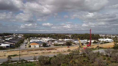 Yanchep Rail Extension Construction Site Near Butler Station Perth, Australia