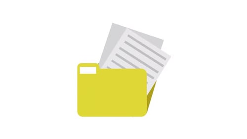Animated Flat Design Folder Receiving Documents Icon