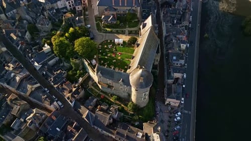 Flyover of Chateau de Laval and City Center