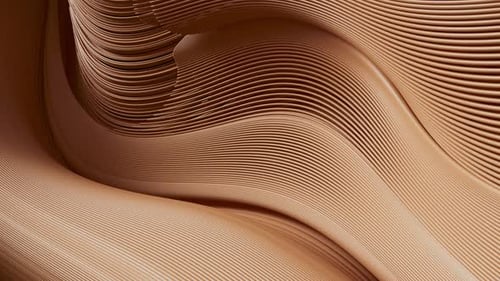 Animation 3D de lignes lisses formant un motif complexe qui remplit le cadre.