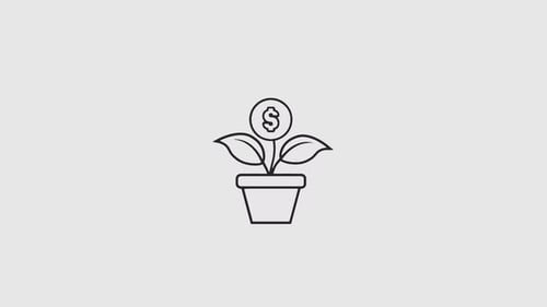 Animated Dollar Plant Growth Icon
